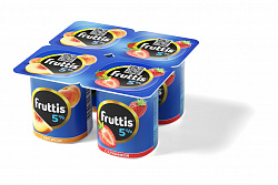 БЗМЖ ЙОГУРТ ФРУТТИС СЛИВ.ЛАКОМ КЛУБНИКА-ПЕРСИК 5% 115ГР