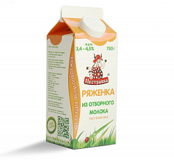 БЗМЖ РЯЖЕНКА ПЕСТРАВКА ОТБОРНАЯ 3,4-4,5% 750ГР ПЭТ БЗМЖ РЯЖЕНКА ПЕСТРАВКА ОТБОРНАЯ 3,4-4,5% 750ГР ПЭТ