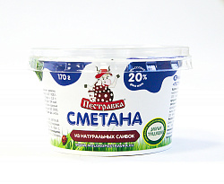 БЗМЖ СМЕТАНА ПЕСТРАВКА П/СТ 20% 170ГР