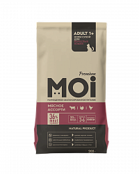 КОРМ СУХОЙ MOI ДЛЯ ВЗРОСЛЫХ КОШЕК МЯСНОЕ АССОРТИ 900ГР
