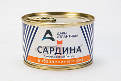 САРДИНА ИВАСИ ДАРЫ АТЛАНТИДЫ НАТУР С МАСЛОМ С/К 240ГР Ж/Б