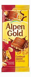 ШОКОЛАД АЛЬПЕН ГОЛЬД МОЛОЧНЫЙ АРАХИС/КРЕКЕР 80ГР