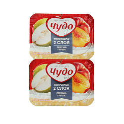 БЗМЖ ТВОРОЖОК ЧУДО ПЕРСИК-ГРУША 4,2% 100ГР