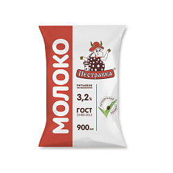 БЗМЖ МОЛОКО ПЕСТРАВКА 3,2% 924ГР Ф/П