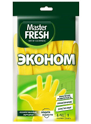 ПЕРЧАТКИ ХОЗЯЙСТВЕННЫЕ MASTER FRESH ЛАТЕКСНЫЕ L/XL 1ПАРА ПЕРЧАТКИ ХОЗЯЙСТВЕННЫЕ MASTER FRESH ЛАТЕКСНЫЕ L/XL 1ПАРА
