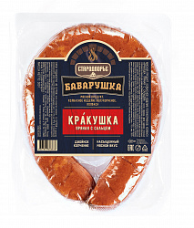 КОЛБАСА ПОЛУКОПЧЕНАЯ КРАКУШКА ПРЯНАЯ С САЛЬЦЕМ 300ГР