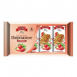 ПИРОЖНОЕ РУССКИЙ БИСКВИТ КЛУБНИЧНОЕ 240ГР