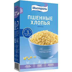 ХЛОПЬЯ ПШЕННЫЕ МИСТРАЛЬ НЕЖНЫЕ 400ГР