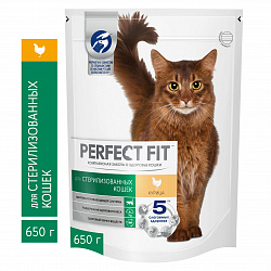 КОРМ ПЕРФЕКТ ФИТ СУХОЙ Д/КОСТР И СТЕР КОШ С КУРИЦЕЙ 650ГР