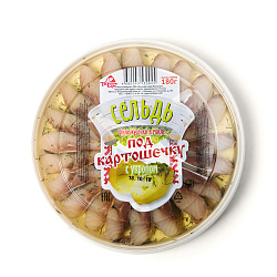 СЕЛЬДЬ ВКУСНОЕ МОРЕ ПОД КАРТОШЕЧКУ ФИЛЕ КУСОЧКИ  В МАСЛЕ С УКРОПОМ ПЛ/КОНТ 180Г