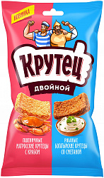 ГРЕНКИ ДВОЙНОЙ КРУТЕЦ КРАБ  СМЕТАНА С ЗЕЛЕНЬЮ 100ГР