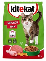 КОРМ КИТЕКЭТ ДЛЯ ВЗРОСЛЫХ КОШЕК МЯСНОЙ ПИР 1,3КГ