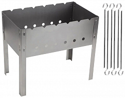 МАНГАЛ СКЛАДНОЙ 30*24*25+6 ШАМПУРОВ