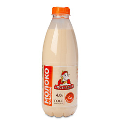 БЗМЖ МОЛОКО ПЕСТРАВКА ТОПЛЕНОЕ 4% 0,93Л ПЭТ