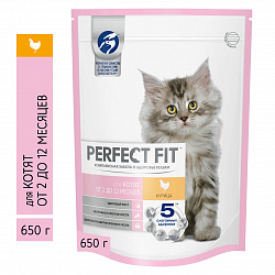 КОРМ ПЕРФЕКТ ФИТ Д/КОТЯТ С КУРИЦЕЙ 650ГР
