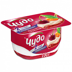 БЗМЖ ТВОРОЖОК ЧУДО ВИШНЯ-ЧЕРЕШНЯ 4% 100ГР