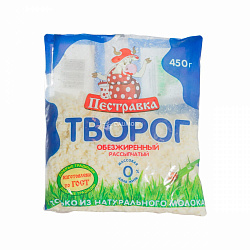 БЗМЖ ТВОРОГ ПЕСТРАВКА 0,3% 450ГР ПАК