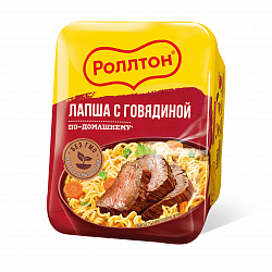 ЛАПША РОЛЛТОН ПО-ДОМАШНЕМУ С ГОВЯДИНОЙ ЛОТОК 90ГР