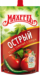 КЕТЧУП МАХЕЕВ ОСТРЫЙ ТОМАТНЫЙ 300ГР ДПДЗ