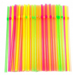 ТРУБОЧКИ ДЛЯ КОКТЕЙЛЯ ГОФРИРОВАННЫЕ, ФЛЮОРЕСЦЕНТНЫЕ ЦВЕТНЫЕ, 250 ШТ В УПАКОВКЕ