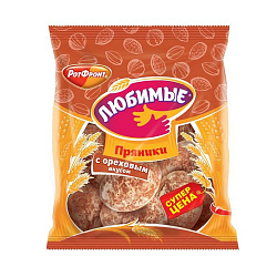 ПРЯНИКИ ЛЮБИМЫЕ С ОРЕХОВЫМ ВКУСОМ 400ГР РОТ ФРОНТ