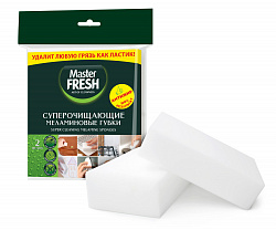 ГУБКИ МЕЛАМИНОВЫЕ МАСТЕР ФРЕШ ЭФФЕКТ ЛАСТИКА 2ШТ