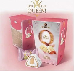 КОНФЕТЫ ЭССЕН Q СО СЛИВОЧНОЙ НАЧИНКОЙ МИНДАЛЕМ КОКОСОМ 150ГР