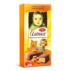 ТОРТ ВАФЕЛЬНЫЙ АЛЕНКА C МИНДАЛЕМ ВКУС СОЛЕНАЯ КАРАМЕЛЬ 250ГР