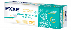 ЗУБНАЯ ПАСТА EXXE ДЕТСКАЯ С КАЛЬЦИЕМ МЯТНО-ФРУКТОВЫЙ КОКТЕЙЛЬ 75МЛ С 6 ЛЕТ