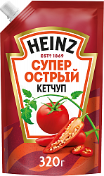 КЕТЧУП ХАЙНЦ СУПЕР ОСТРЫЙ 320Г Д/П