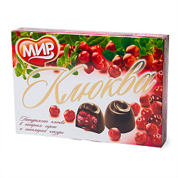 НАБОР КОНФЕТ КЛЮКВА В ШОКОЛ ГЛАЗУРИ 160ГР