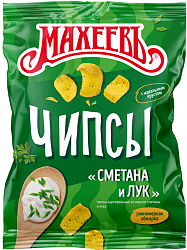 ЧИПСЫ МАХЕЕВ 80ГР СО ВКУСОМ СМЕТАНЫ И ЛУКА