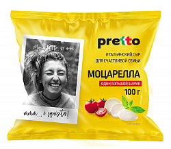 БЗМЖ СЫР МОЦАРЕЛЛА ФИОР ДИ ЛАТТЕ PRETTO 45% 100ГР