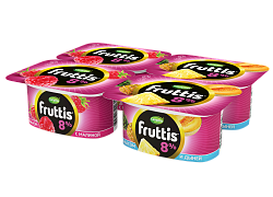 БЗМЖ ЙОГУРТ ФРУТТИС СУПЕРЭКСТРА МАЛИНА/АНАНАС/ДЫН  8% 115ГР