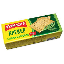 КРЕКЕР КУХМАСТЕР ЗАТЯЖНОЕ С ЛУКОМ И УКРОПОМ 270ГР