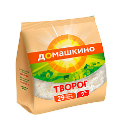 БЗМЖ ТВОРОГ СЕЛО ДОМАШКИНО 9% 180ГР СТАБИЛОБЭГ