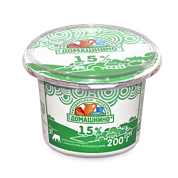 БЗМЖ СМЕТАНА СЕЛО ДОМАШКИНО 15% 170ГР СТАКАН
