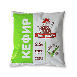 БЗМЖ КЕФИР ПЕСТРАВКА 2,5% 450ГР Ф/П
