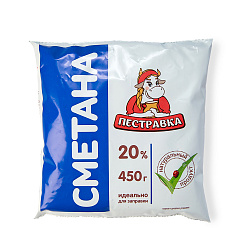 БЗМЖ СМЕТАНА ПЕСТРАВКА 20% 450ГР Ф/П