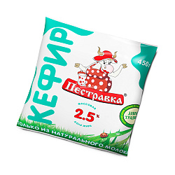БЗМЖ КЕФИР ПЕСТРАВКА 2,5% 450ГР Ф/П
