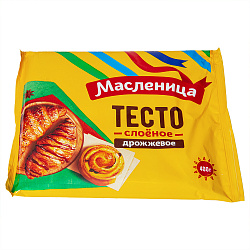 ТЕСТО СЛОЕНОЕ ДРОЖЖЕВОЕ МАСЛЕННИЦА 400ГР
