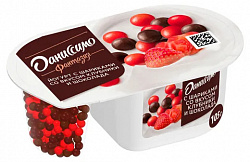 БЗМЖ ЙОГУРТ ДАНИССИМО ФАНТАЗИЯ 6,9% КЛУБНИКА/ШОКОЛАД ШАРИКИ 105ГР