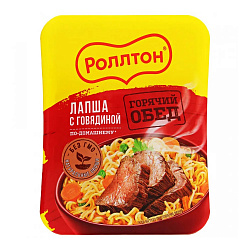 ЛАПША РОЛЛТОН ПО-ДОМАШНЕМУ С ГОВЯДИНОЙ ЛОТОК 90ГР