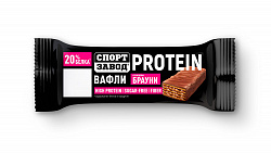ВАФЛИ СПОРТЗАВОД СО ВКУСОМ БРАУНИ ГЛАЗИРОВАННЫЕ ВЫСОКОБЕЛКОВЫЕ 35ГР