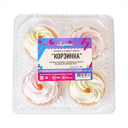 НАБОР ПИРОЖНЫХ КОРЗИНКА (С БЕЛКОВЫМ КРЕМОМ)  ЛИРОНАС 220ГР