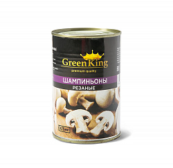 ГРИБЫ ШАМПИНЬОНЫ РЕЗАНЫЕ ГРИН КИНГ 425МЛ Ж/Б
