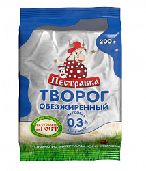 БЗМЖ ТВОРОГ ПЕСТРАВКА 0,3% 180ГР ФЛОУ-ПАК