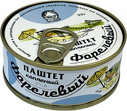 ПАШТЕТ ПЕККОНИ ИЗ ФОРЕЛИ КОПЧЕНЫЙ ПАСТЕРИЗОВАННЫЙ 90Г