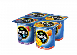 БЗМЖ ФРУТТИС СЛИВ ЛАКОМ МАЛИНА-ЧЕРНИКА/АБРИКОС-МАНГО 5% 115ГР