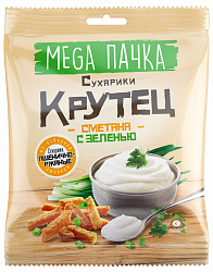 СУХАРИКИ КРУТЕЦ  СО ВКУСОМ СМЕТАНА С ЗЕЛЕНЬЮ 80 ГР